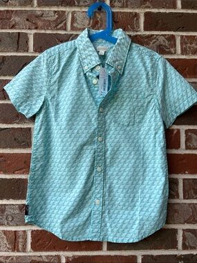 B1G2F 🚨 Gymboree Light Blue Patterned Short-Sleeve Button-Down Shirt